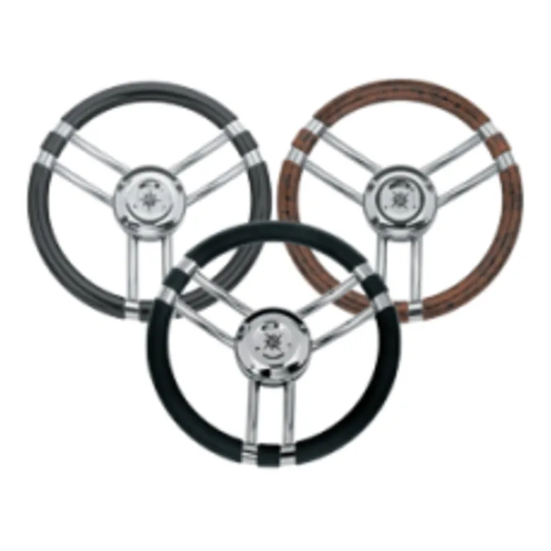 3-Speichen Steuerrad 'Modell 22' Niro mit Carbon-Look Griff, Ø350mm, Tiefe 60mm