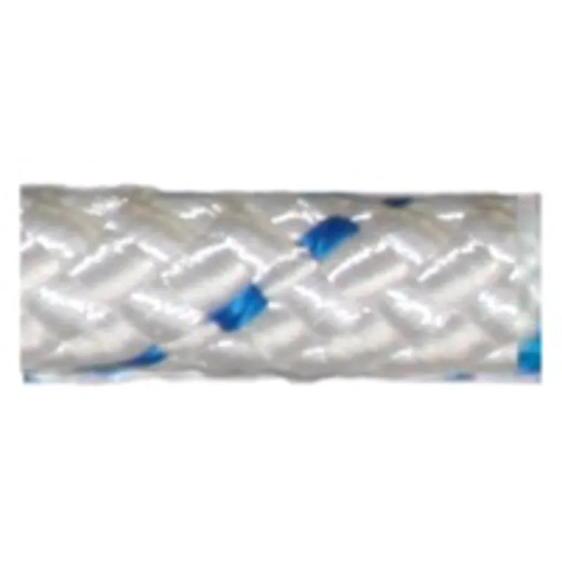 Allcord-21, Doppelt Geflochtene Schotleine, Ø14mm, Weiß mit Blauem Kennfaden, 170m