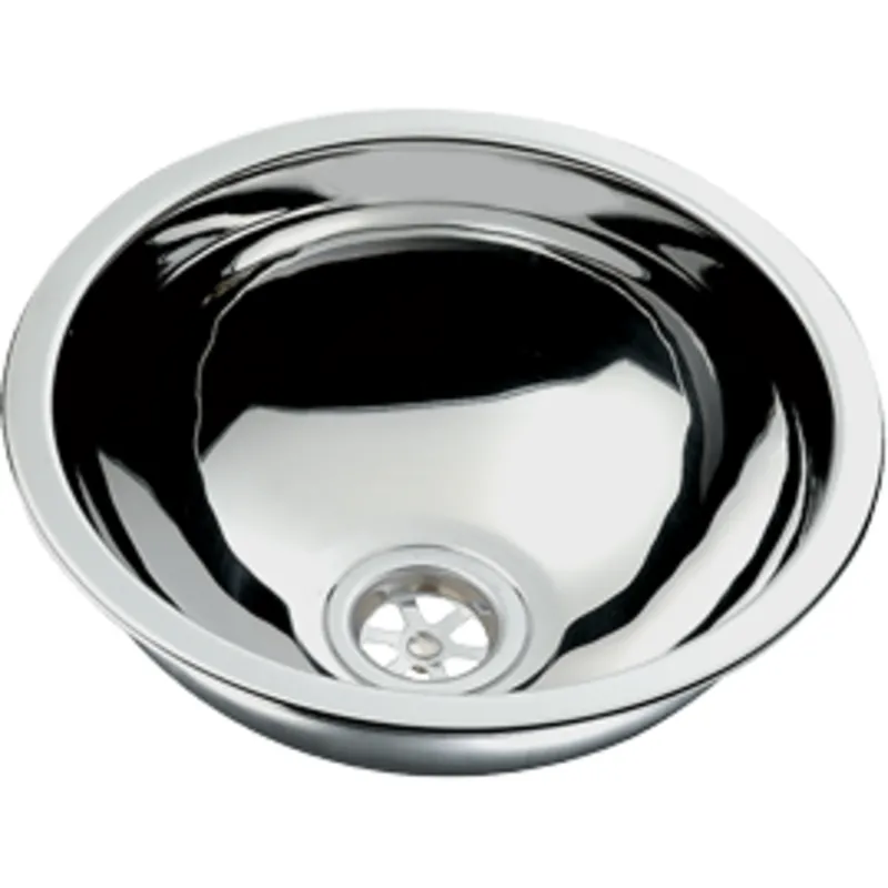 Niro Spülbecken, Rund, Außenmaß Ø330mm, Tiefe 150mm