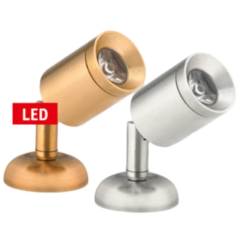 Led Wand-Leselampe (Mini), Messing-Verchromt, 8-30v/1,2w, Led 1x 1w, H=84mm