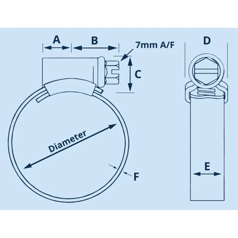 Hi-Grip, Schlauchschelle aus Edelstahl 316, Spannbereich 50-70 mm, Einzelhandelsverpackung (VPE 10)