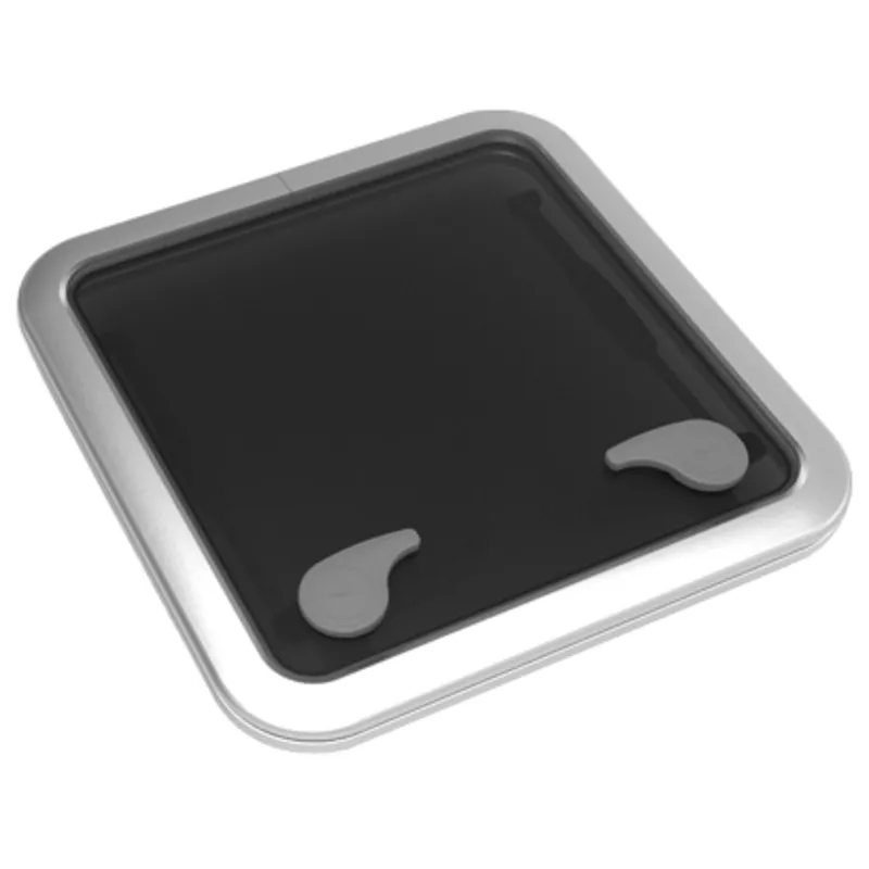 Goïot Aluminium Luken Modell 'Opal 40', Satin, Abm. 475x475mm, Lochmaß 421x421mm, Rahmen 15mm