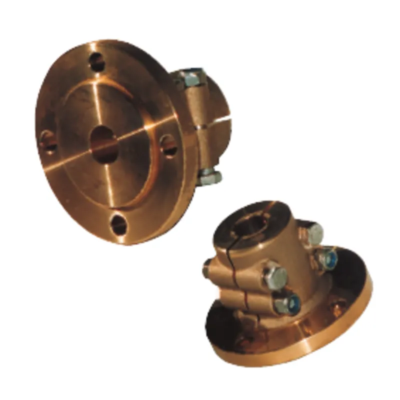 Bronzener Klemmflansch mit Zentrierrand, Ø40mm-Welle, Zentrierrand Ø63,5mm, Lochkreis Ø108mm, 4x Ø11,5mm