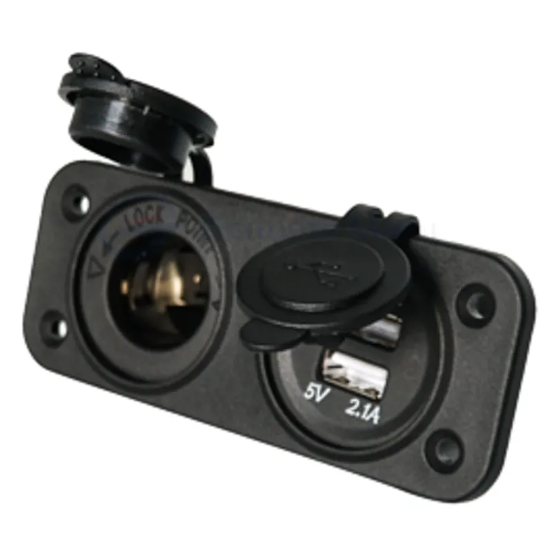 Wasserdichter Dc Steckdose, 1x 12v Eingang & 2x Usb (Doppell)