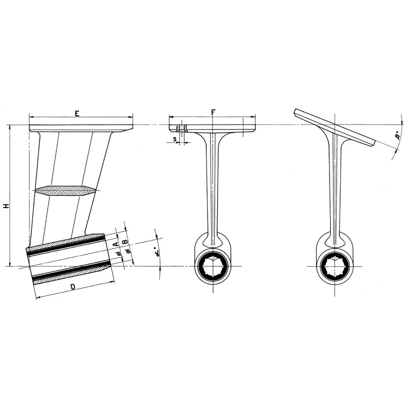 Bronze Wellebock/Montageplatte mit Rechteckiger Montageplatte, für Welle Ø60mm