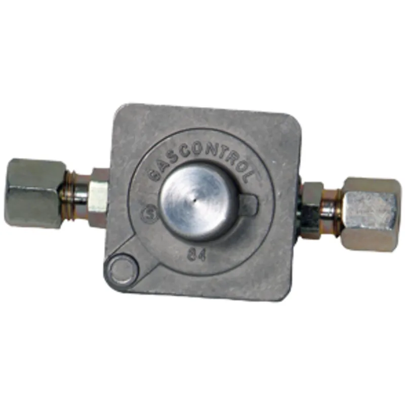 Gasdruckminderer, 50mbar --> 30mbar, mit 2x Geradem Anschluss (8 X 1/8")