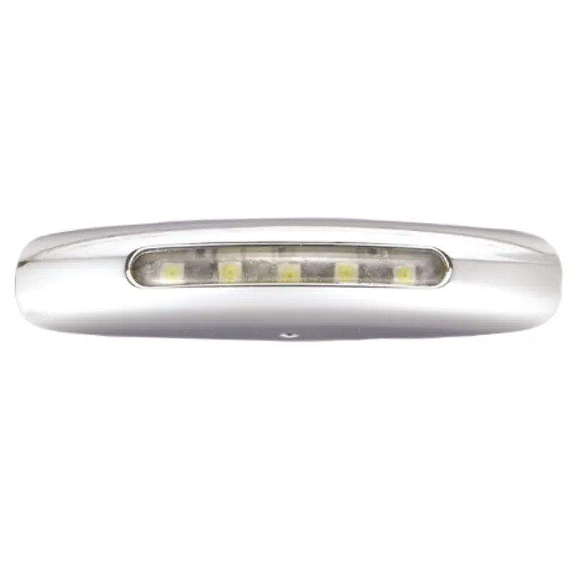 Led Orientierungsleuchte, Verchromtes Metallgehäuse, Aufbau, 12v/0,4w, 5x Top Led, 80x18x16mm