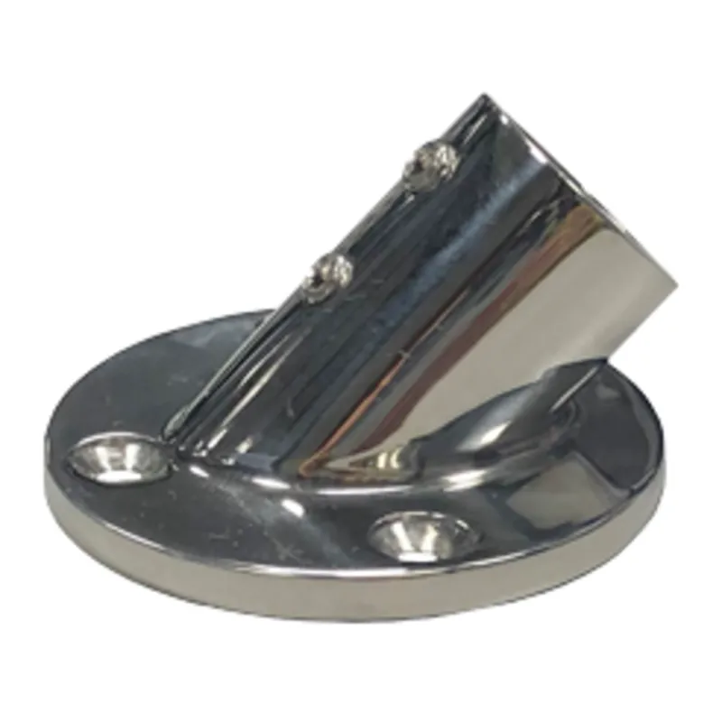 Niro Flaggenstockhalter Deckmontage 45°, Runde Basis