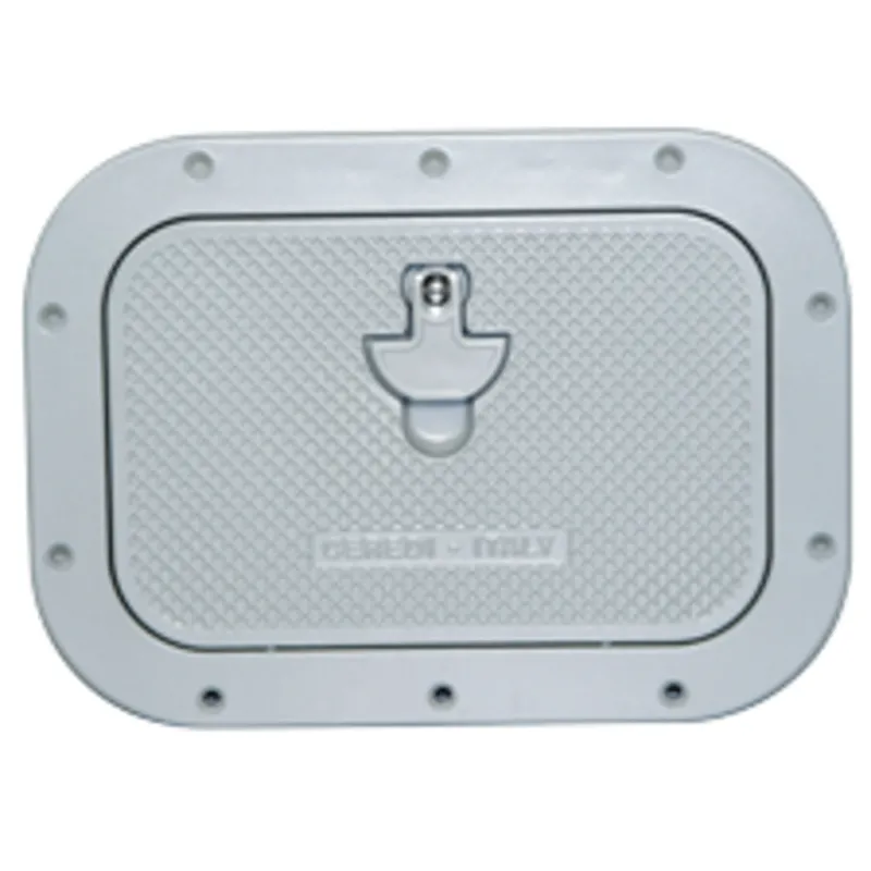 Aluminium Luke, Außenmaß 270x370mm, Innenmaß 160x260mm, Grau Ral 9006, Pulverbeschichtung