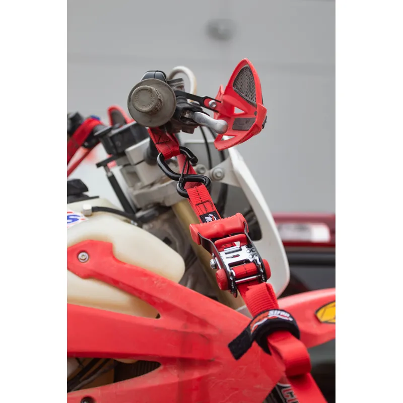 Speedstrap 25 mm Spannband mit S-Haken und Schlaufe, 450 cm, rot, 2 St.