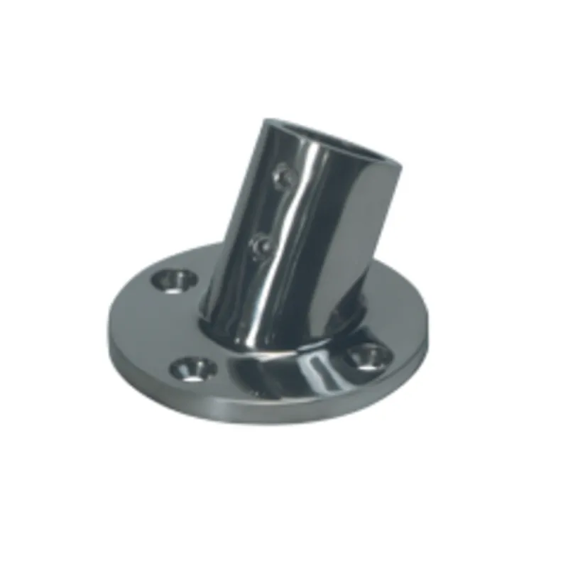 Niro Relingsfuß 60", Ø22,25mm mit Rundem Fuß Ø66,7mm