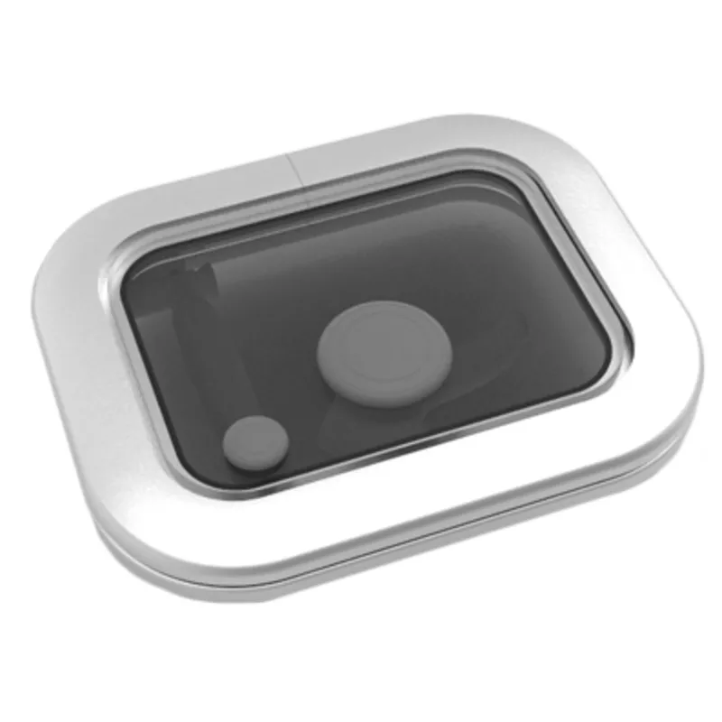 Goïot Aluminium Luken Modell 'Opal 03', Satin, Abm. 285x230mm, Lochmaß 231x176mm, Rahmen 15mm