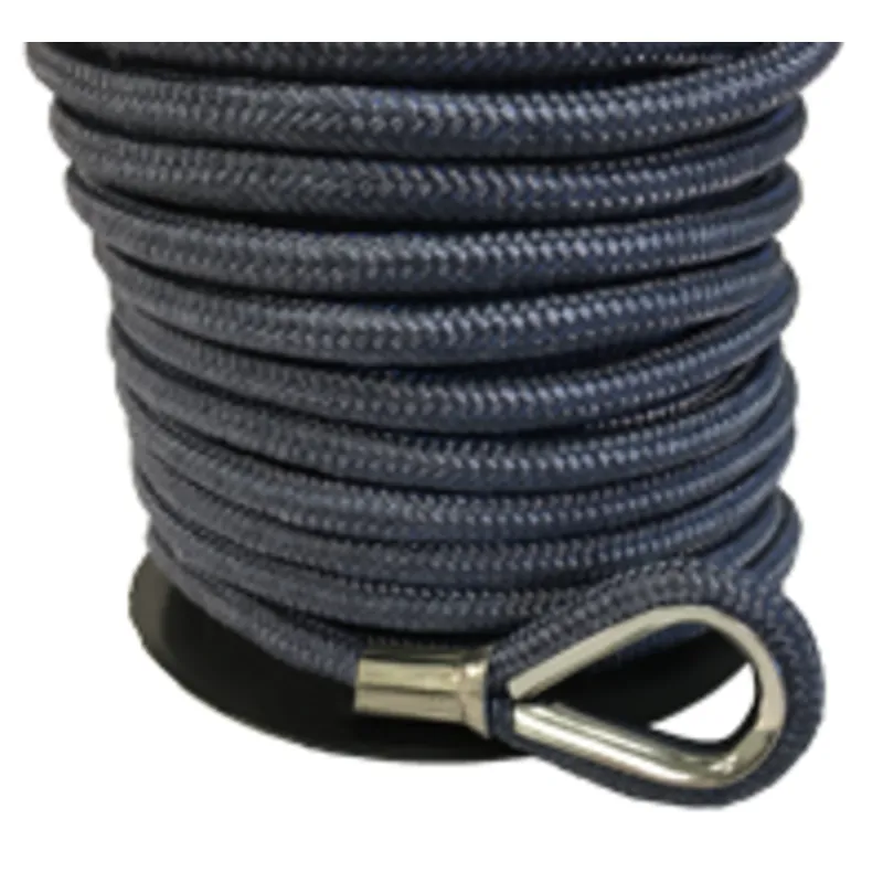 Polyester Blei-Ankerleine, 16mmx50m, Bleivorläufer=20m, Niro Kausch, Dunkelblau (Bruchlast 2100kg)