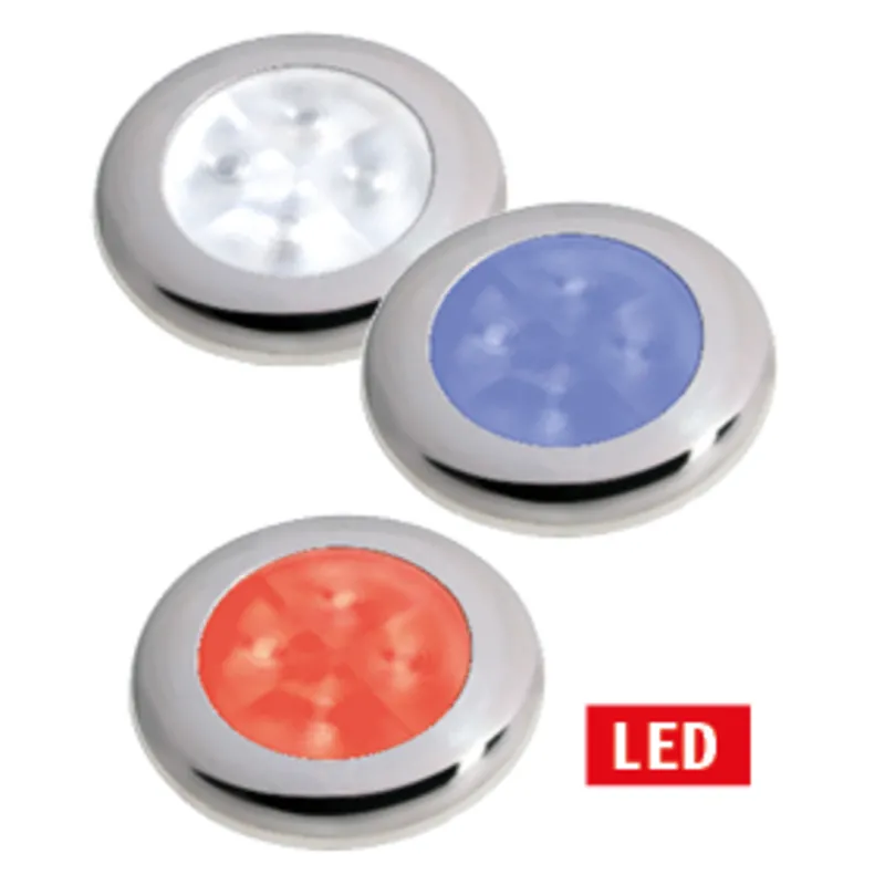 Hella Slim-Line Round Orientierungsleuchte, Rot, 12v Led, Niro Polierter Rand, Ø72mm