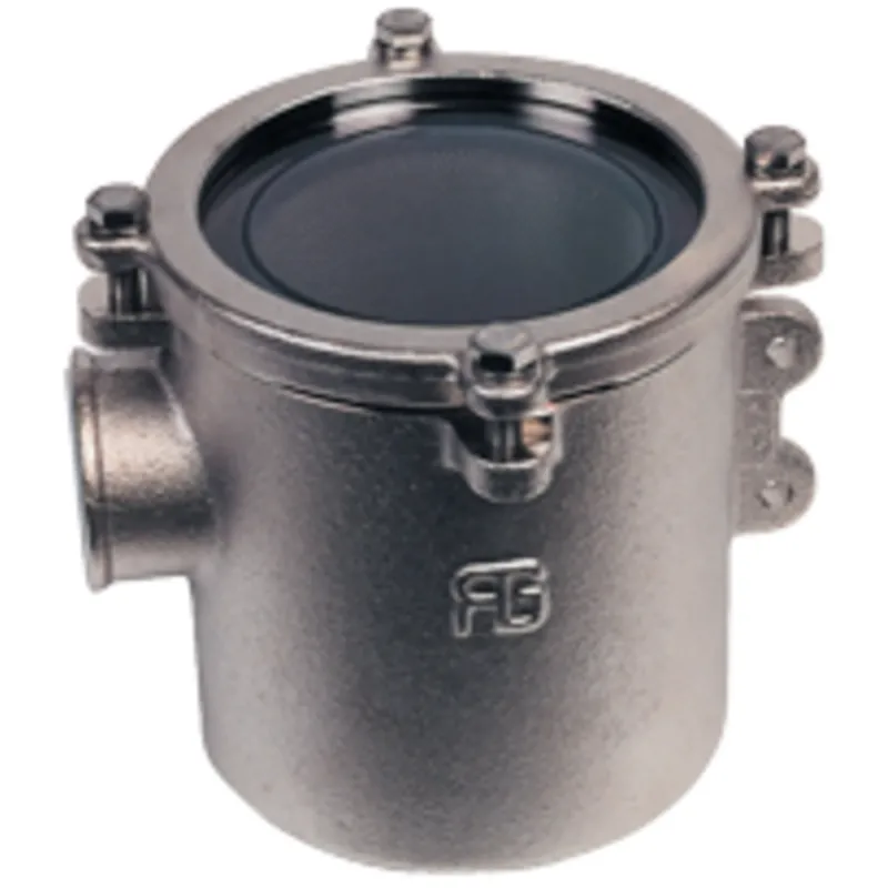 Nickel-Besch. Bronze Kühlwasserfilter (Robust) mit Niro 316 Sieb, 1", H=144mm, 7950l/Std