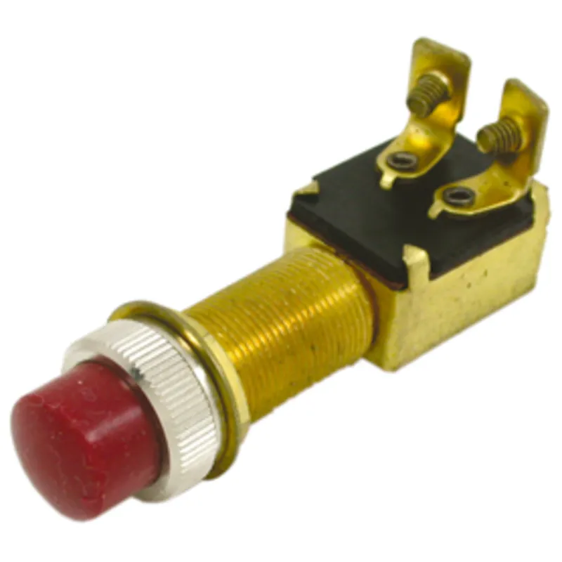 Druckschalter 12v, 2-Positionen, A=28mm, B=14mm, C=18mm, Roter Druckknopf, Max. 20a