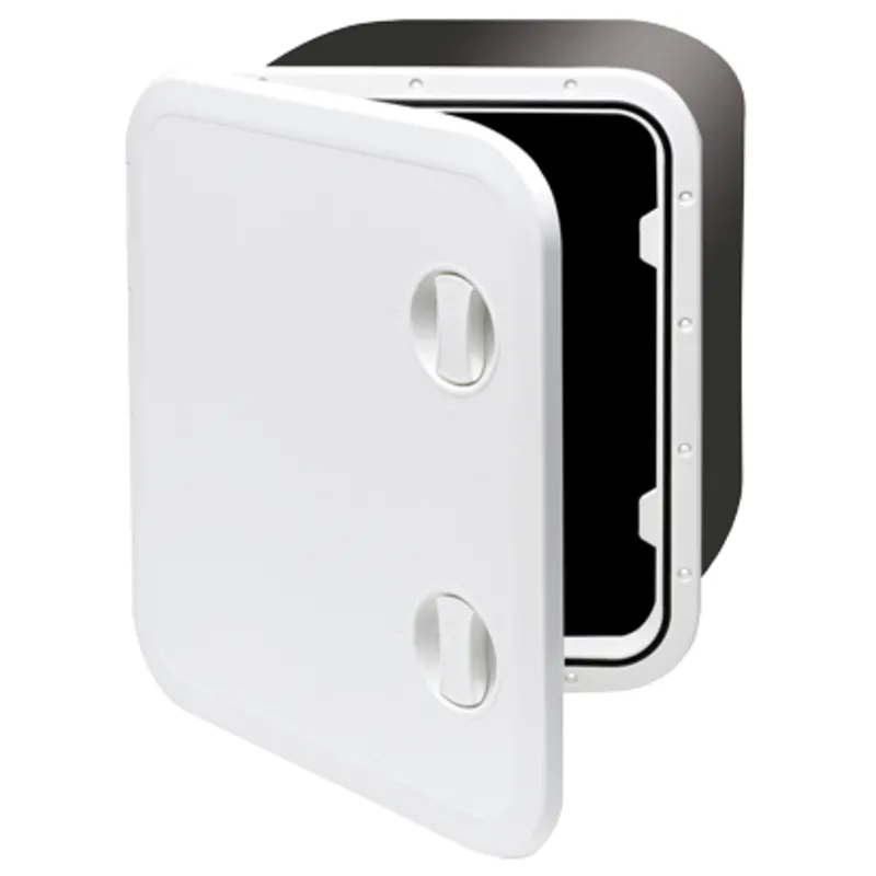 Kunststoff-Kasten, 459x514x330mm, 2x Verschluß, 180°, Weiß (Deckel + Scharniere Sind Abnehmbar)