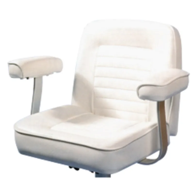 Steuerstuhl Modell 'Royal', Weiß Marinevinyl