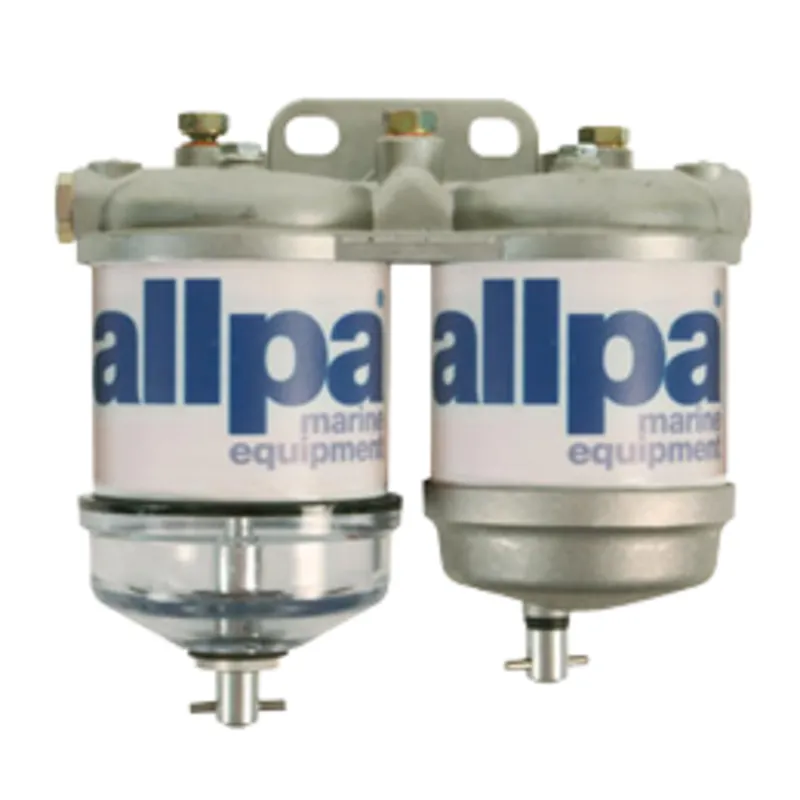 Doppelter Kraftstofffilter für Diesel, mit Wasserseparator, 50l/St., mit 2 Aluminiumbehältern