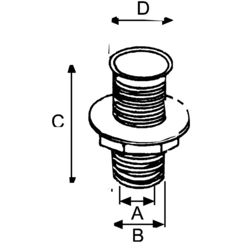 Kunststoff Lenzrohr, Ø22mm, H=62mm, Schwarz