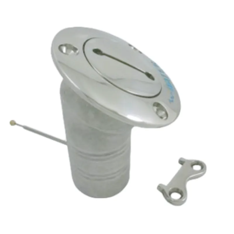 Niro Deckeinfüllstütze 'Water', Schlauchanschluss Ø38mm, Flansch Ø76mm, 30° Modell