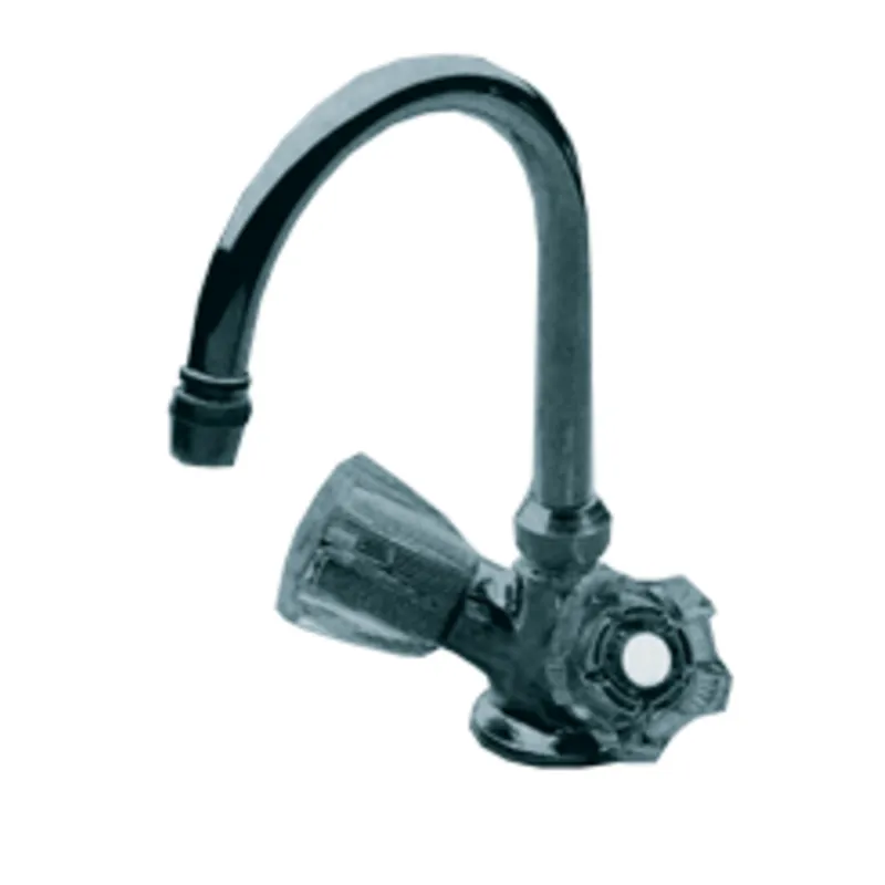 Verchromter 2-Knöpfe-Mischhahn mit Schwenkbarem 12mm-Auslauf, Anschluß 3/8"