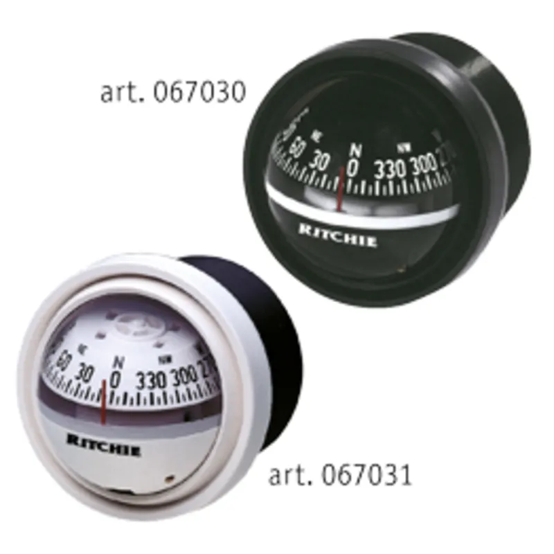 Ritchie Kompass Modell 'Explorer V-57w.2', 12v, Armaturenbrettkompass, Rose Ø69,9mm/5°, Weiß