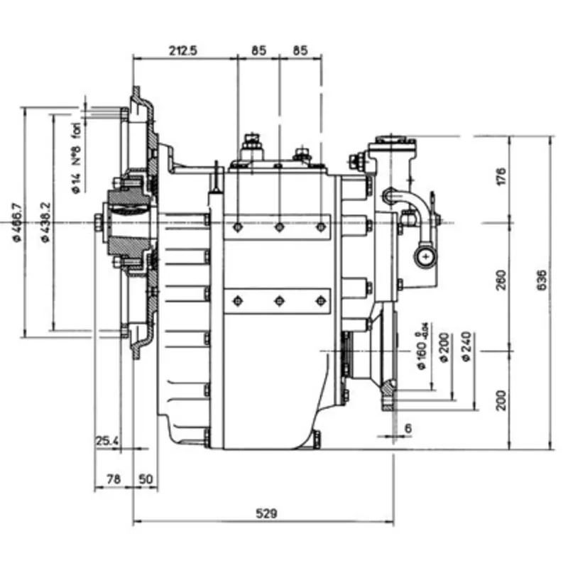 Technodrive Hydraulisches Wendegetriebe Tm360, R=5,00:1