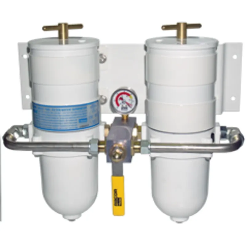 Racor Doppelter Marine 'Turbine' Filter mit Metallschüssel, Umschaltbarer Dieselfilter