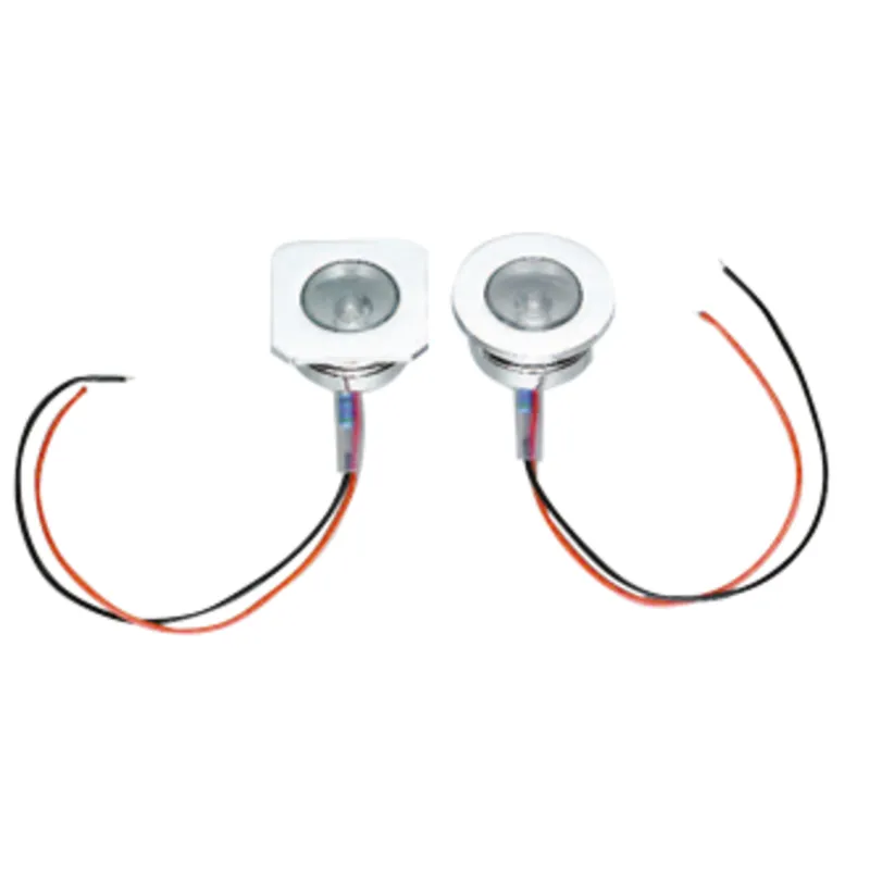 Led Orientierungsleuchte, Chrom, 12v/0,24w, Led 1x 5ø, 38x38mm