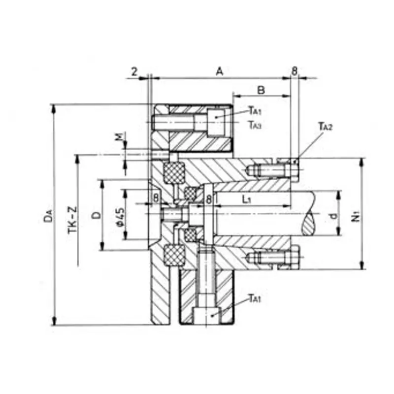 Centaflex Kupplung, Am-22 1.0, Max. 350nm (Freizeit), D=63,5mm, Tk=82,5 & 108mm, Z=4x90°, M=M10