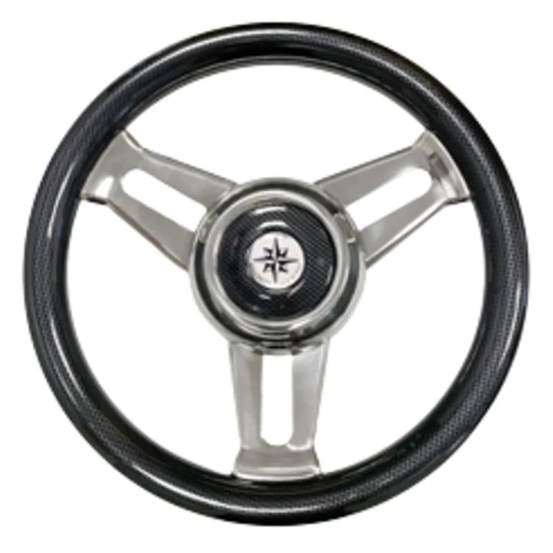 3-Doppelspeichen-Edelstahl-Lenkrad Modell 31 Carbon, Ø=350mm