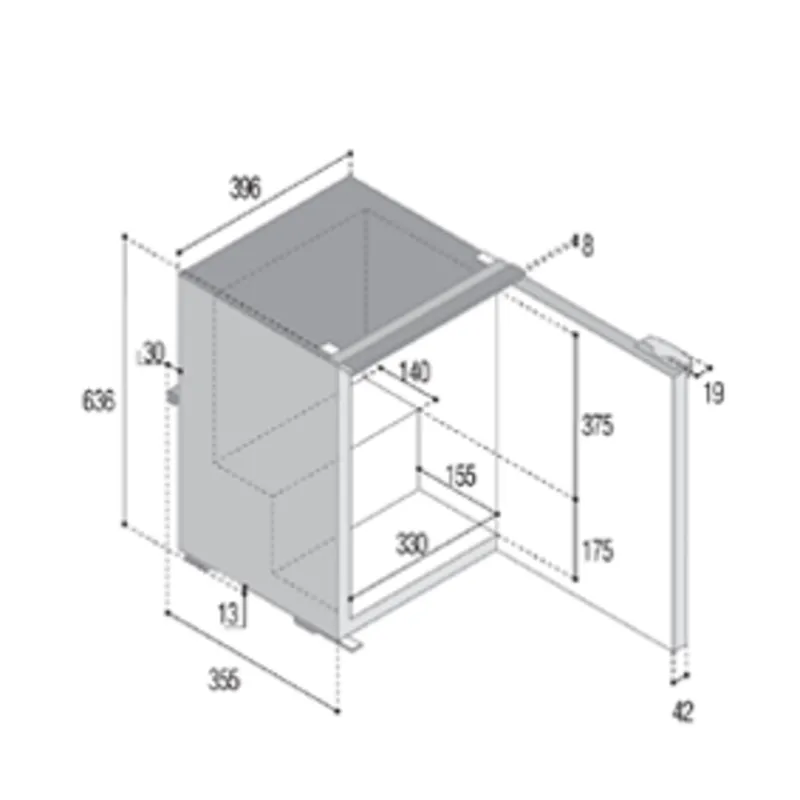 Einbaukühlschrank 'Sea Classic', Modell 'C50i', 50l (Gefrierfach 3,6l) 12/24v, Int. Kompressor
