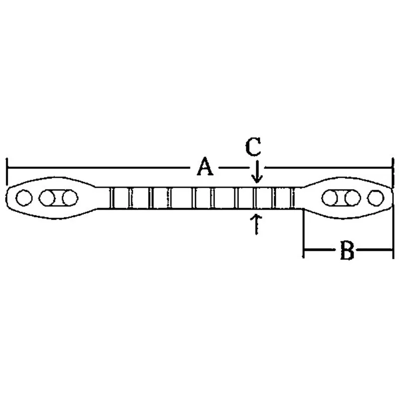 Gummi Ruckdämpfer, Tau Ø6-12mm, A=430mm, B=81mm, C=25mm