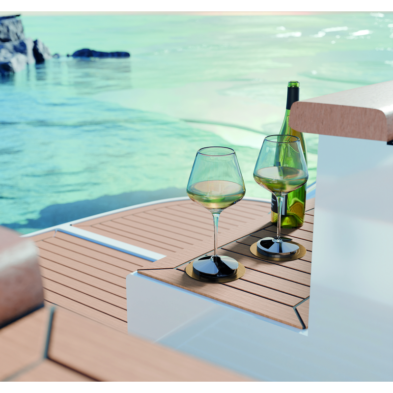 SEASIP Edelstahlhalter – rutschfeste Sockel in Bronzeoptik – für Weingläser mit Stiel