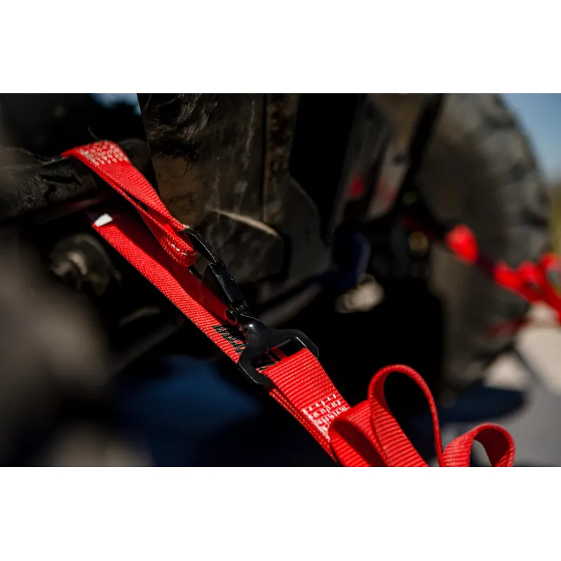 Speedstrap 38 mm Spannband mit Haken und Schlaufe, 300 cm, rot, (2er- Pack)