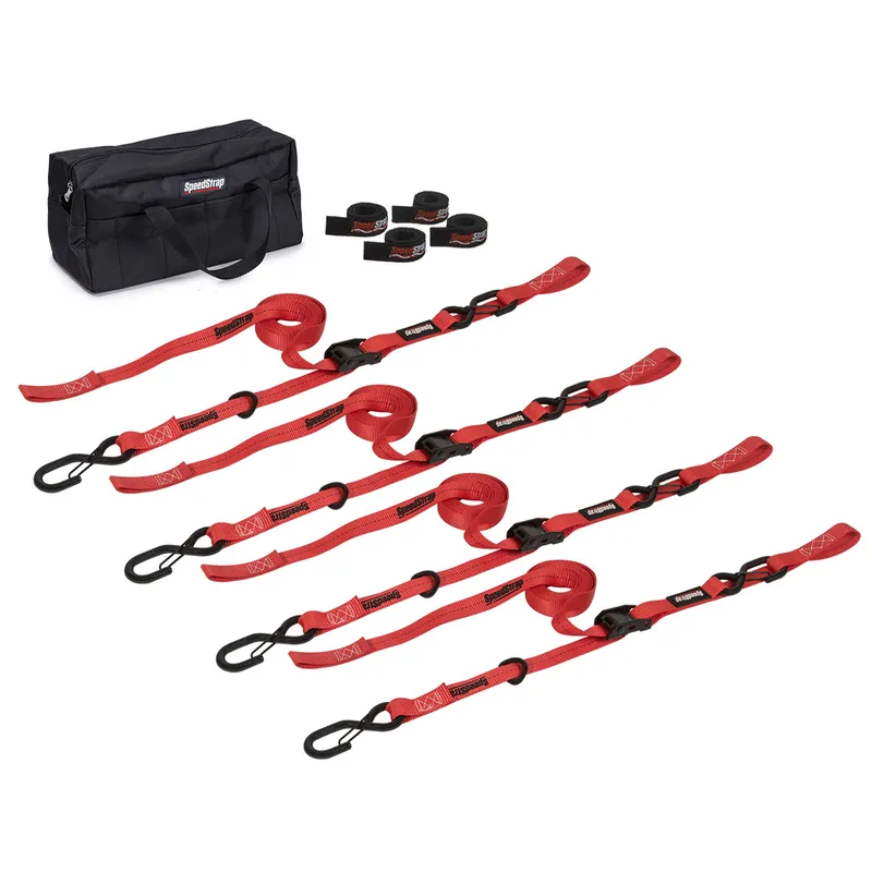 Speedstrap 25 mm Cam-Lock Kit, Spanngurt, S-Haken und Schlaufe, 300 cm, rot