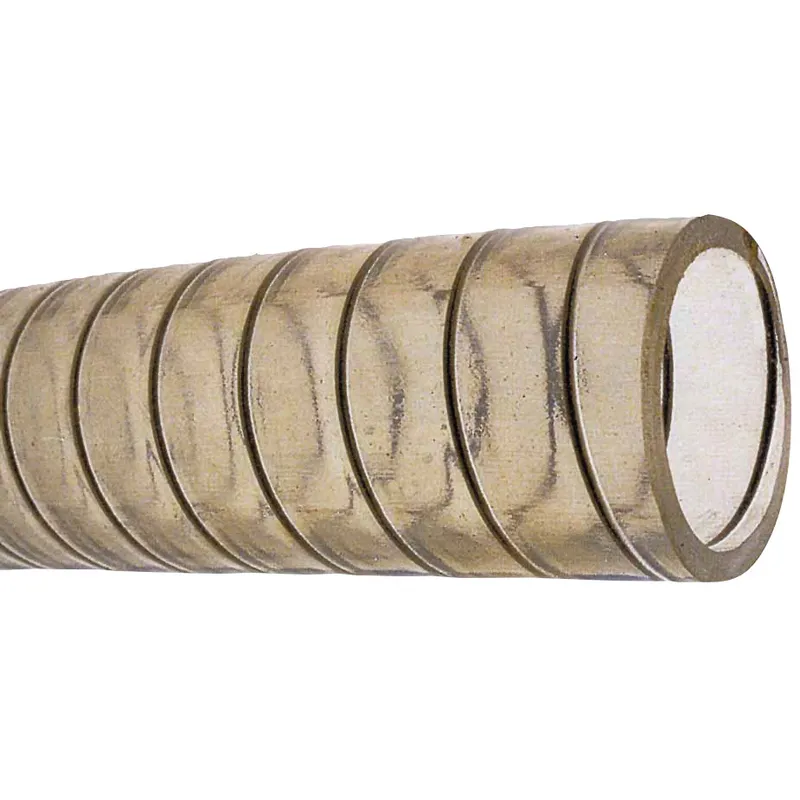 Pvc Kaltwasserschlauch, Transparent mit Stählerner Spirale, Ø38x46mm, -15°C Bis +65°C, Max. 4bar, 20°C