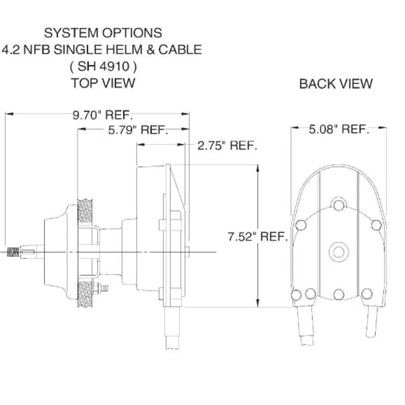 Seastar 'Nfb' (No-Feedback) 4.2 Rotary Steuersystem mit Kabel 7' (2.13m)