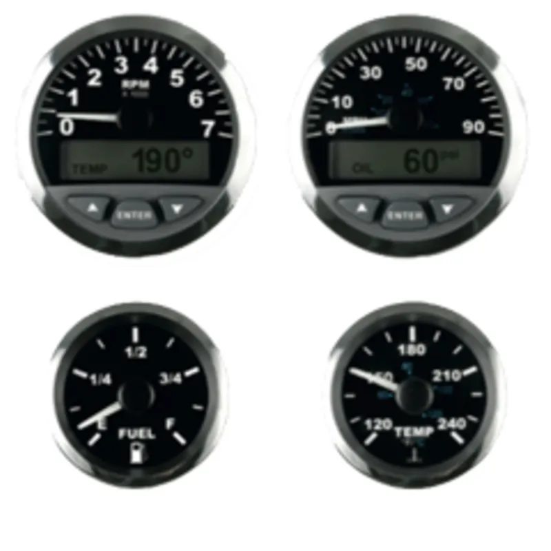 Matrix/Nmea2000 Drehzahlmesser mit Lcd, 7000 Umdr./Min., 3", Schwarz mit Niro Rand