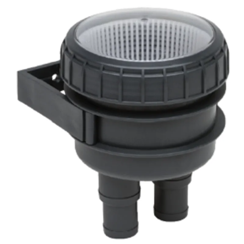 Kunststoff Kühlwasserfilter Ø32-38mm, mit Wandhalterung & Klarsicht-Deckel 300l/Min