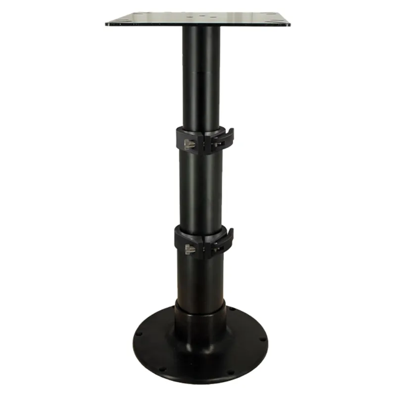 Aluminium Einstellbarer Tischbein "Tristar" Schwarz mit 3-Stufen Gasdruckverstellung, H=335-714mm