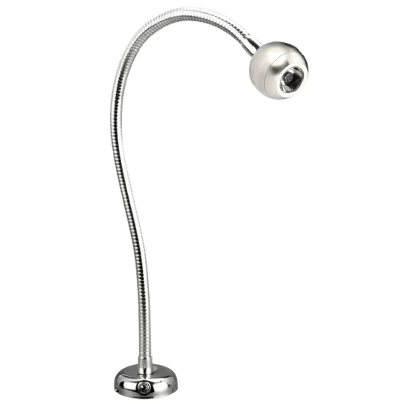 Flexible Led-Kartenleselampe, Messing-Verchromt, 8-30v/1,2w, Led 1x 1w, Warm White, mit Schalter