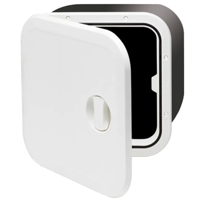 Kunststoff-Kasten, 374x374x250mm, 1x Verschluß, 180°, Weiß (Deckel + Scharniere Sind Abnehmbar)