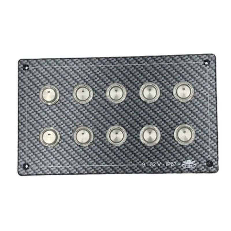 Schalttafel, Polycarbonat In Carbon-Optik, 9-32v, Wasserdicht Ip67 Abm. 207x123mm