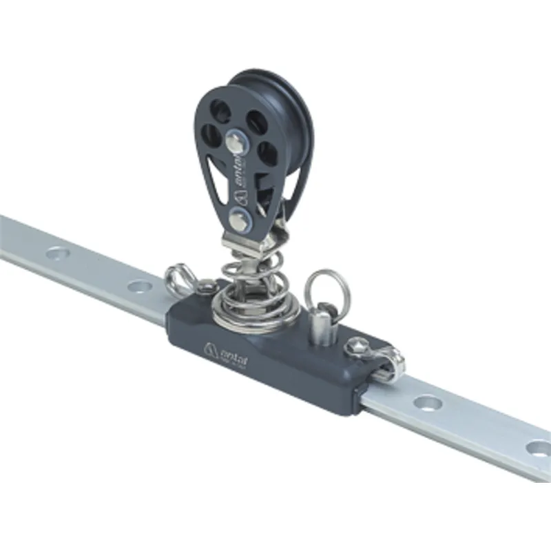 Antal Aluminium Genuaschlitten 26x4, mit Montiertem Block Ø45mm, mit Niro Feder, Arbeitslast 450kg