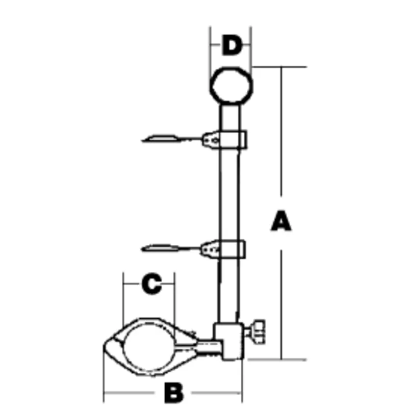 Niro Flaggenstock, L=450mm, Voor Montage Op Railing Ø25mm