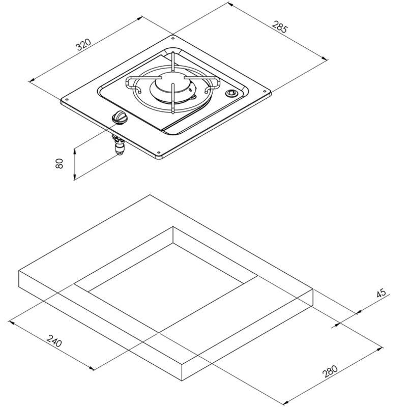 Gaskocher Niro, Brenner: 1x mittel