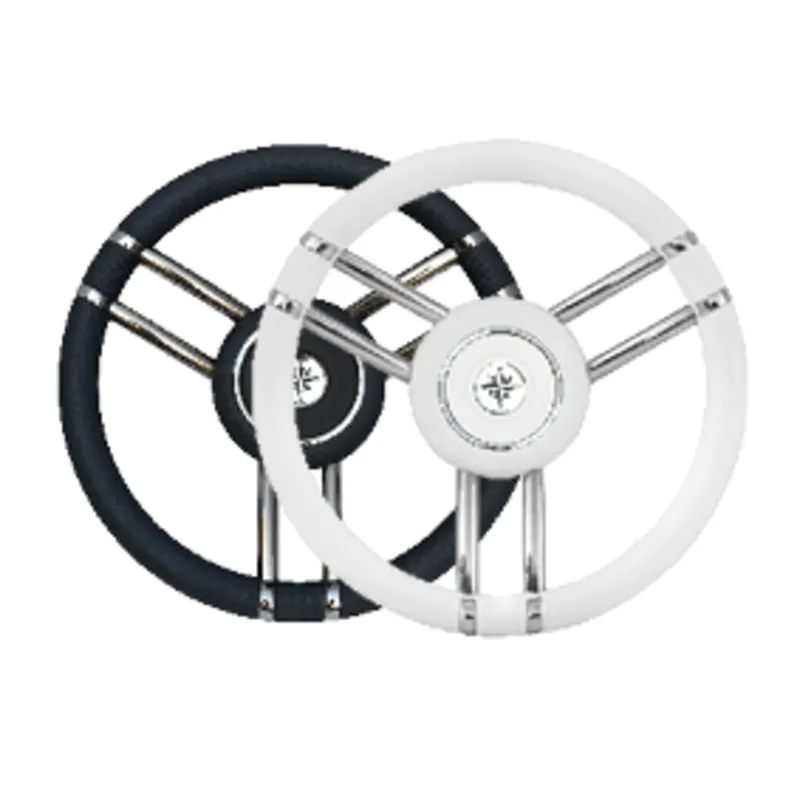 3-Doppelspeichen-Lenkrad "Typ 28", Weiß, mit Polyurethan-Kranz, Ø=350mm