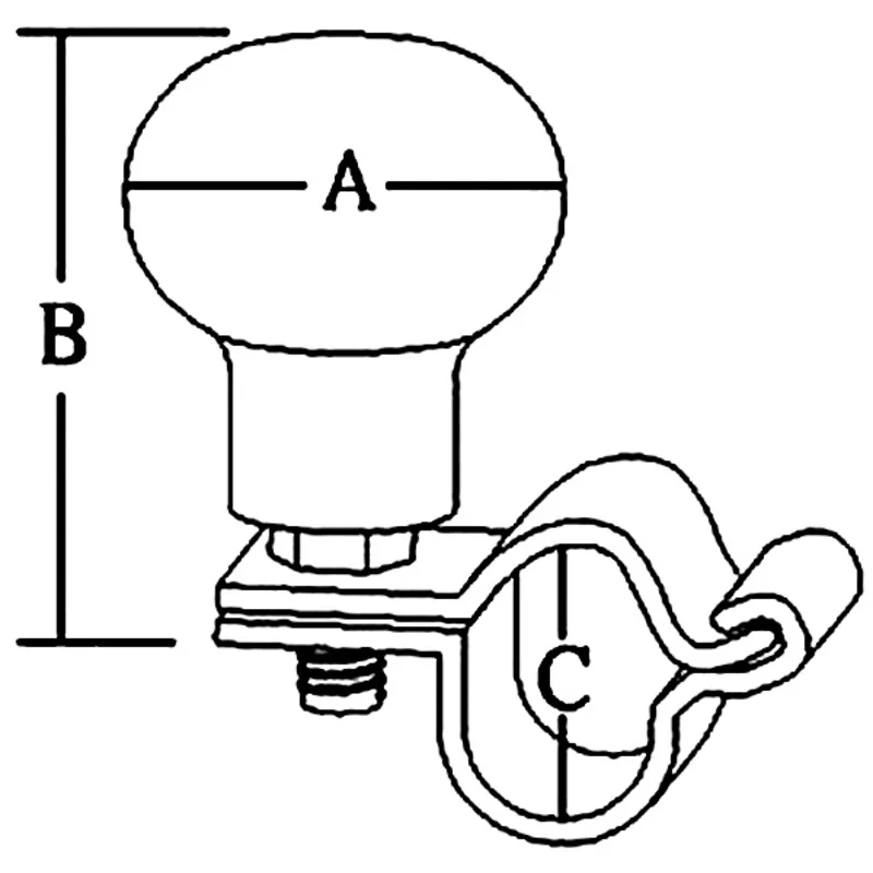 Steuerknopf Niro, Ø38mm, B=50mm, C=25mm